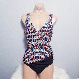 Calypso Cove One piece tie bathing swim suit l colorful & slimming!